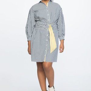 Eloquii Belted Shirtdress with Contrast Stripe Sz 20